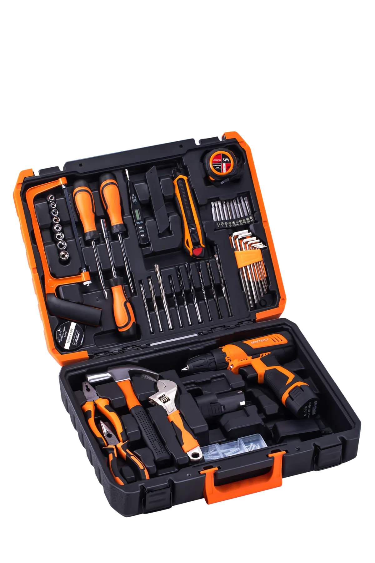 Grąžtų-suktuvų komplektas 18V 1.5Ah + priedai KD3357