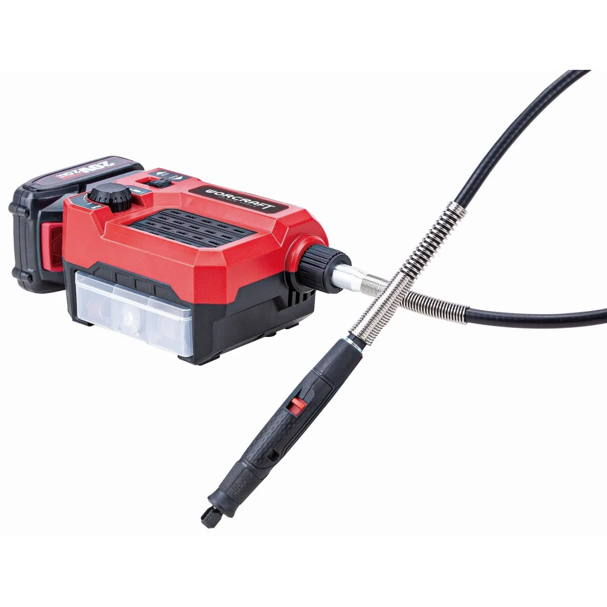 Akumuliatorinis mini tiesinis šlifuoklis su priedais WORCRAFT 20V LI-ION