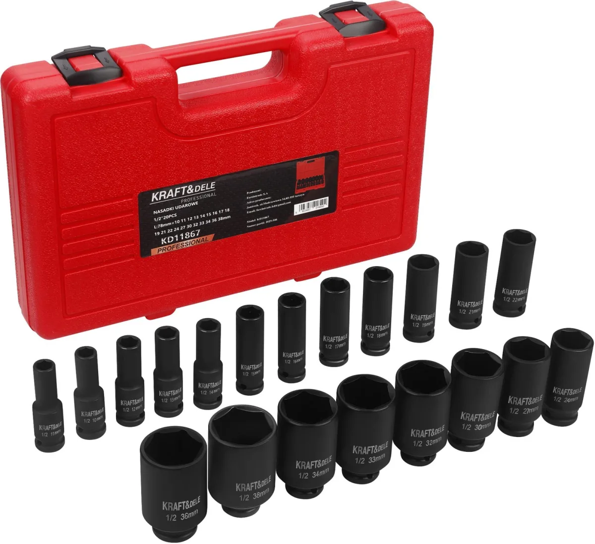 Smūginės galvutės 1/2" 20 vnt. KD11867