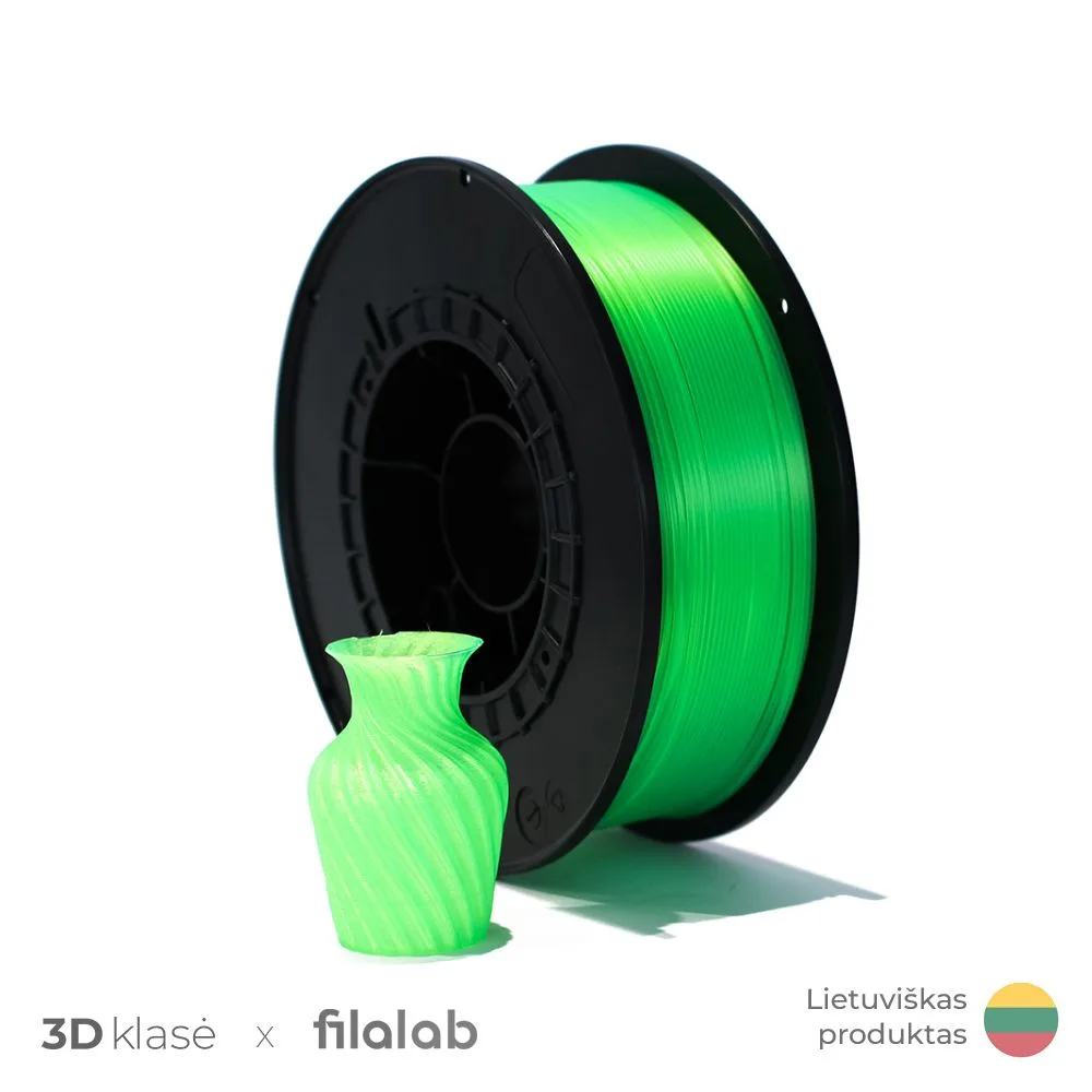 Filalab | PETG 1.75mm 1kg | Neon Green 3D plastikas