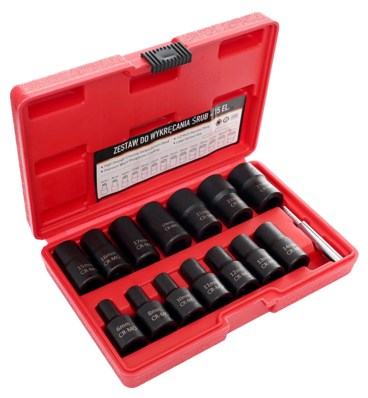Galvučių rinkinys sugadintiems varžtams 1/2" - 15 VNT KD11793