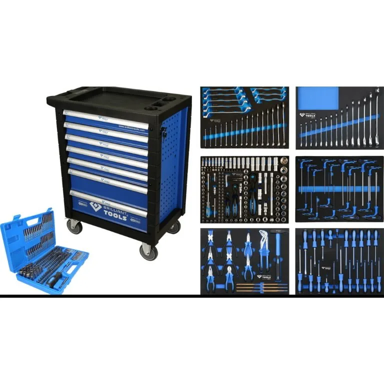 Įrankių vežimėlis 7 stalčių su 207 įrankiais, Brilliant Tools