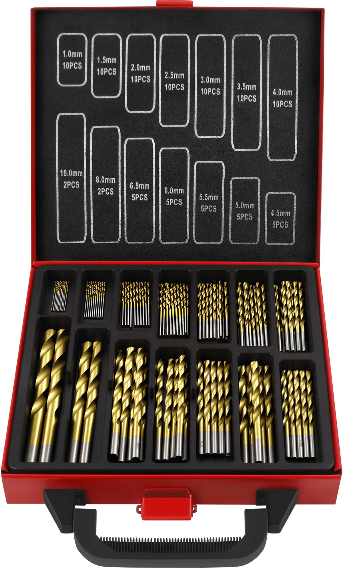 Metalo grąžtų rinkinys 1–10 mm, 99 vnt. KD5967