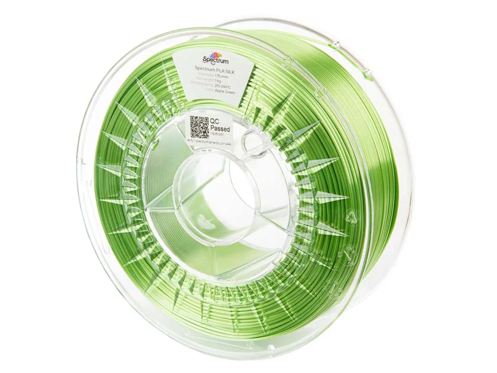 Spectrum | Silk PLA 1.75mm 1kg | Apple Green 3D plastikas