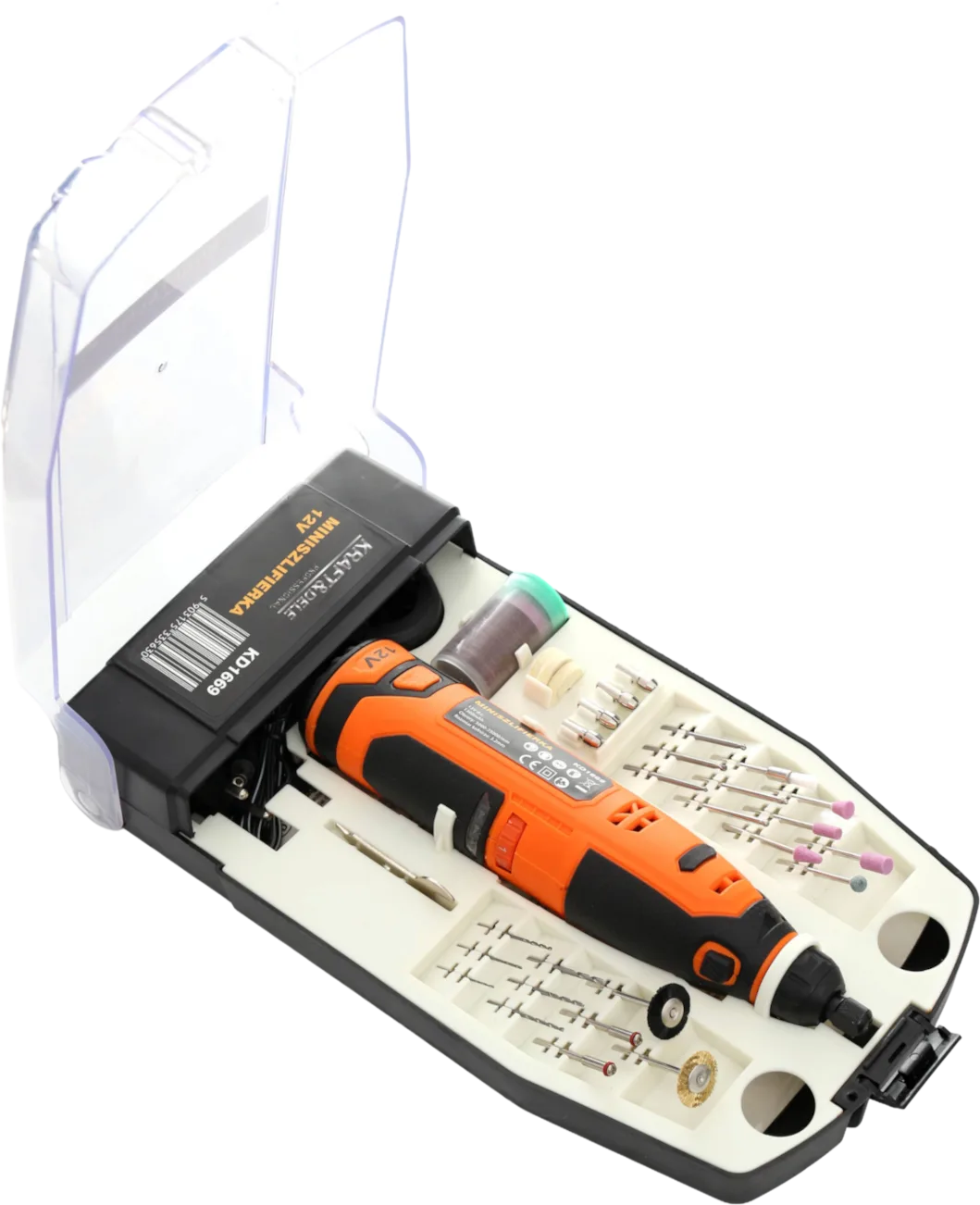 Mini šlifuoklis 12 V su priedais KD1669