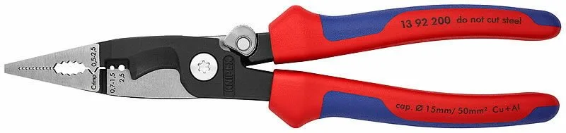 Replės elektros instaliacijai 200mm multi-comp.grip, Knipex
