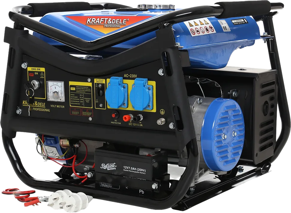 Benzininis vienfazis elektros generatorius KRAFT&DELE 3000W 12/230V KD143