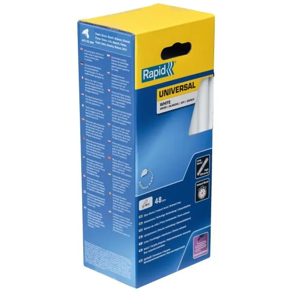 Glue sticks 12x190mm, universal, white, 48pcs, Rapid