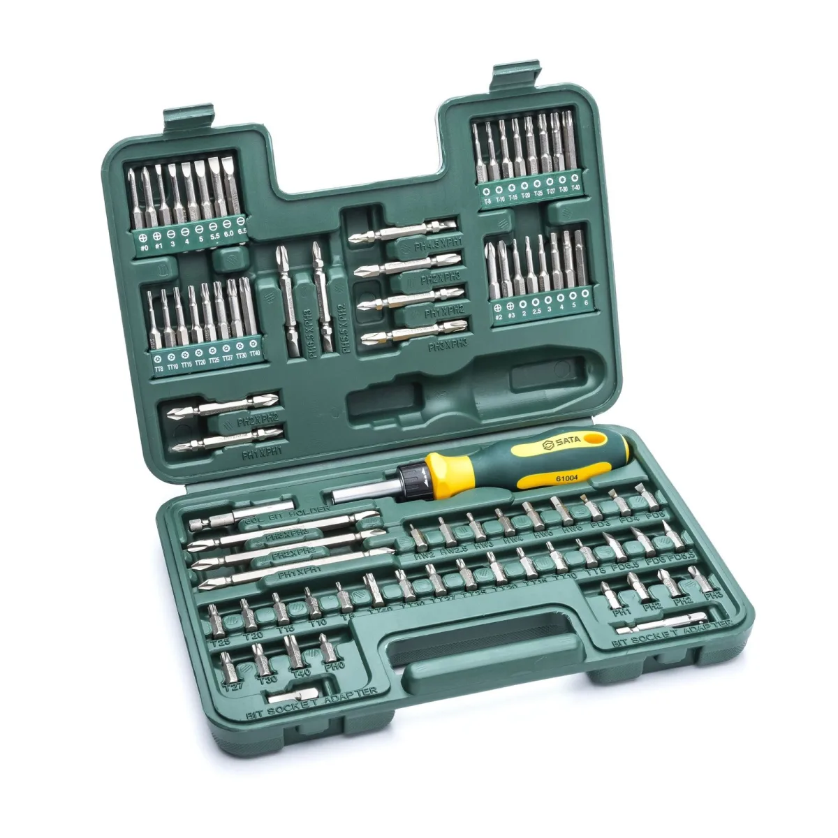 Keičiamų antgalių rinkinys (IMBUS, TORX, SPLINE) 80vnt.