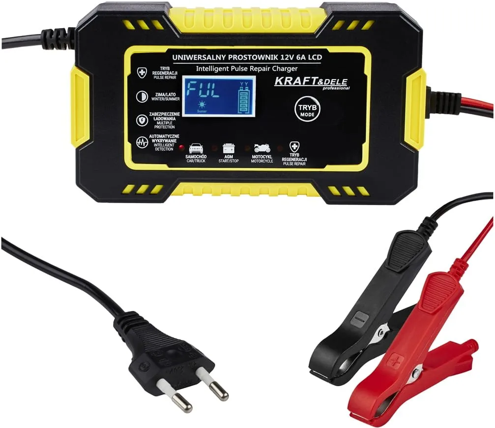Impulsinis akumuliatoriaus įkroviklis12/6V su LCD KD1290