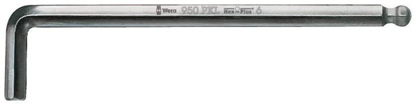 L-raktas šešiakampis, apvalus galas, 950 PKL, HEX , Wera