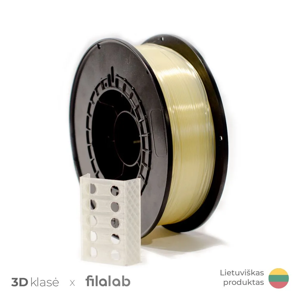Filalab | PLA 1.75mm 1kg | Natūralus peršviečiamas 3D plastikas