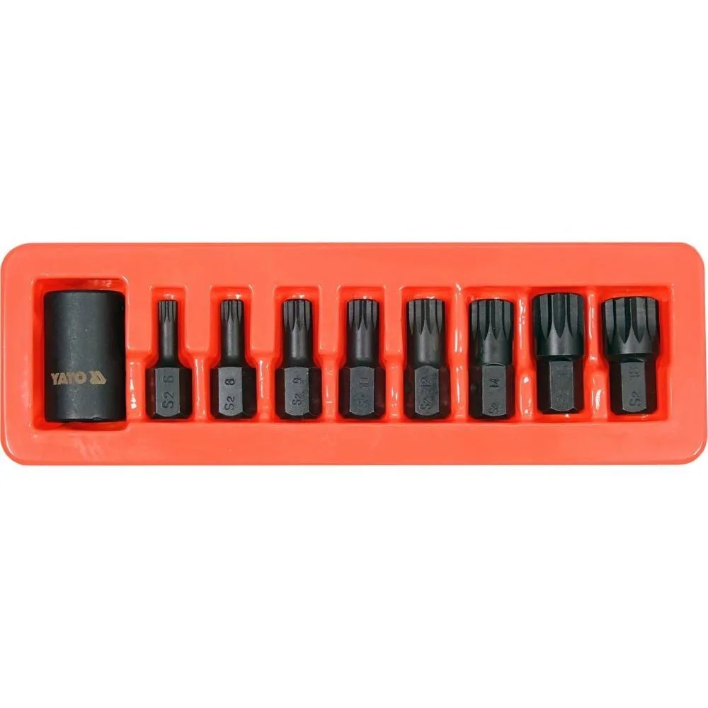 1/2" Smūginių antgalių rinkinys (SPLINE) 9vnt.