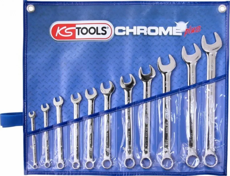 Kombinuotų colinių raktų komplektas 1/4''-7/8'', KS Tools